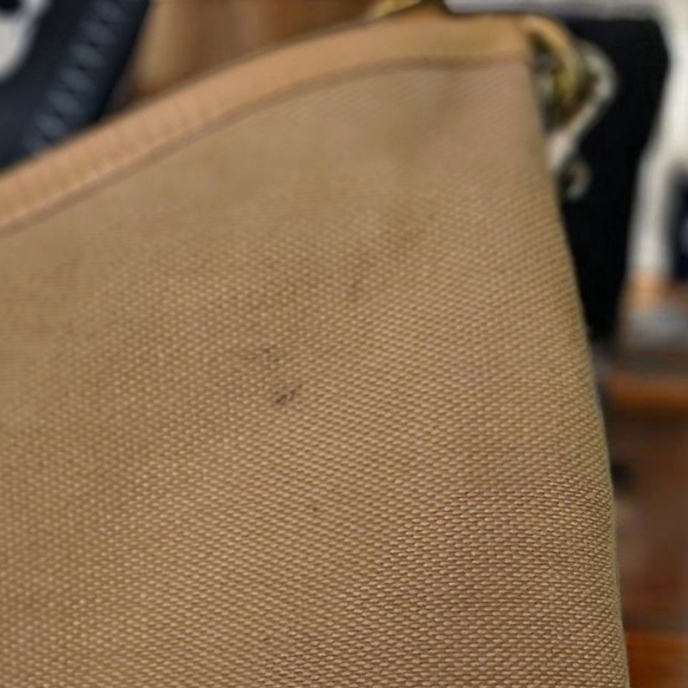 Coach Brown Leather and Tan Canvas Hobo Bag with Signature Crossbody Strap - Picture 4 of 12